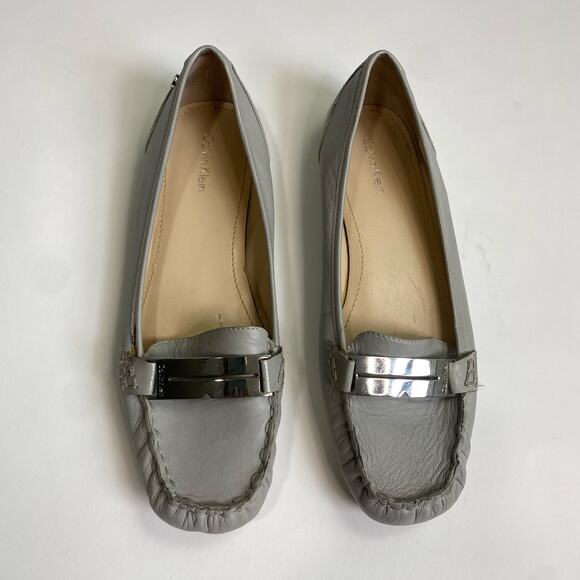 Calvin Klein Women's Ballerina Slip On Loafers 7.5M Light Gray - Picture 1 of 12